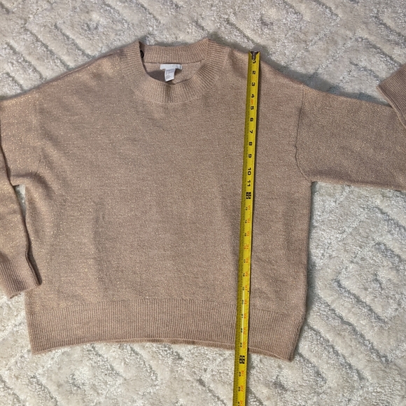 H&M Sparkling Gold Knit Loose Pullover Sweater, M - Picture 8 of 8